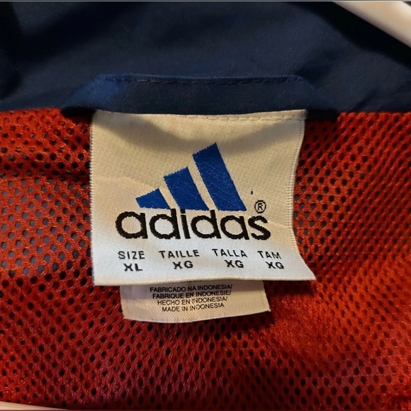 Vintage Mens Adidas Full Zip Zip-Up Track Jacket Red Blue White Size XL - Picture 4 of 6